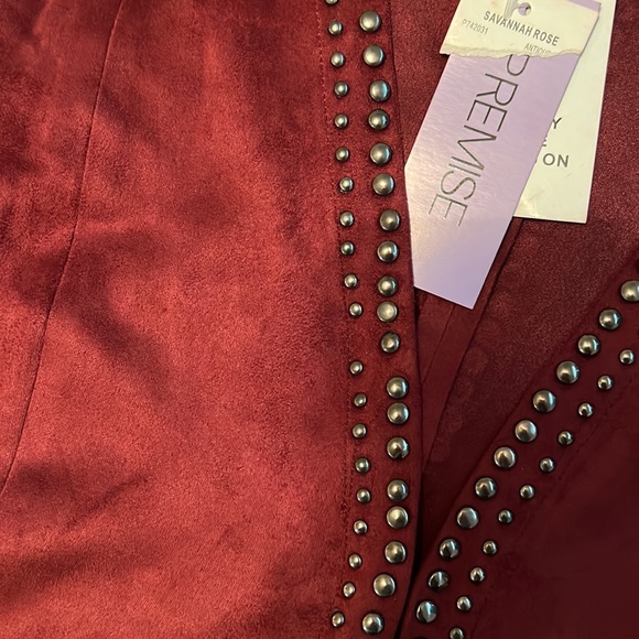 Premise Cardigan, open front, sleeveless, faux suede - Picture 7 of 8